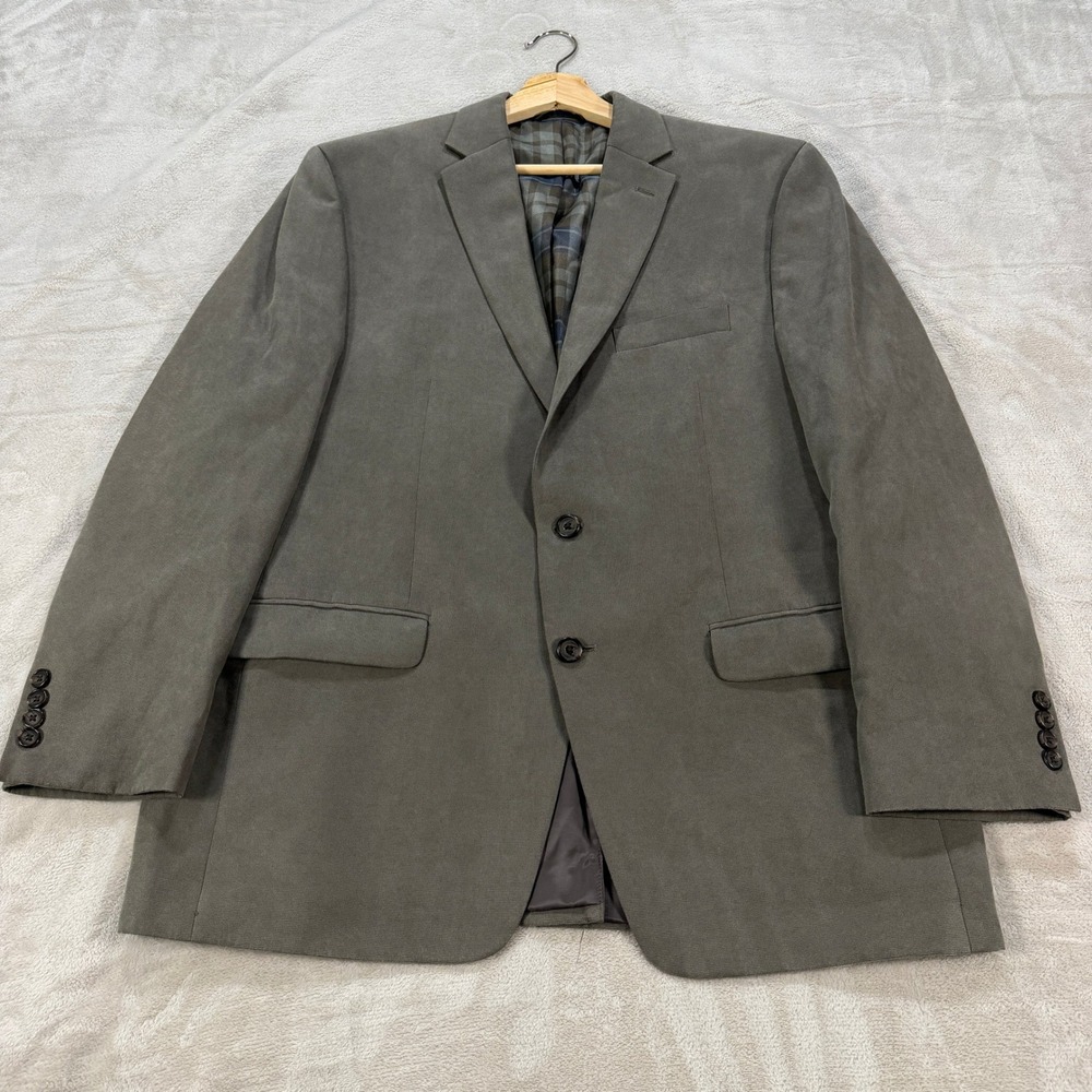 Lauren Ralph Lauren Men 44R Classic Grey Sport Coat Blazer 2 Button Plaid Lining